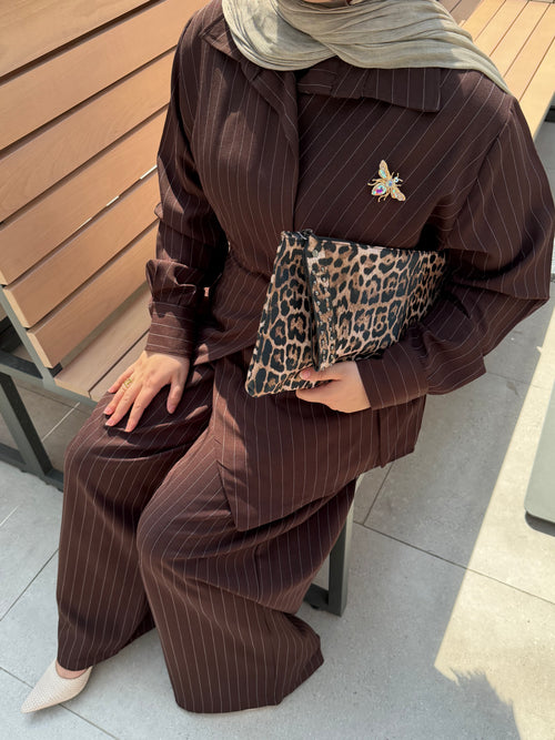 Brown Stripped Suit